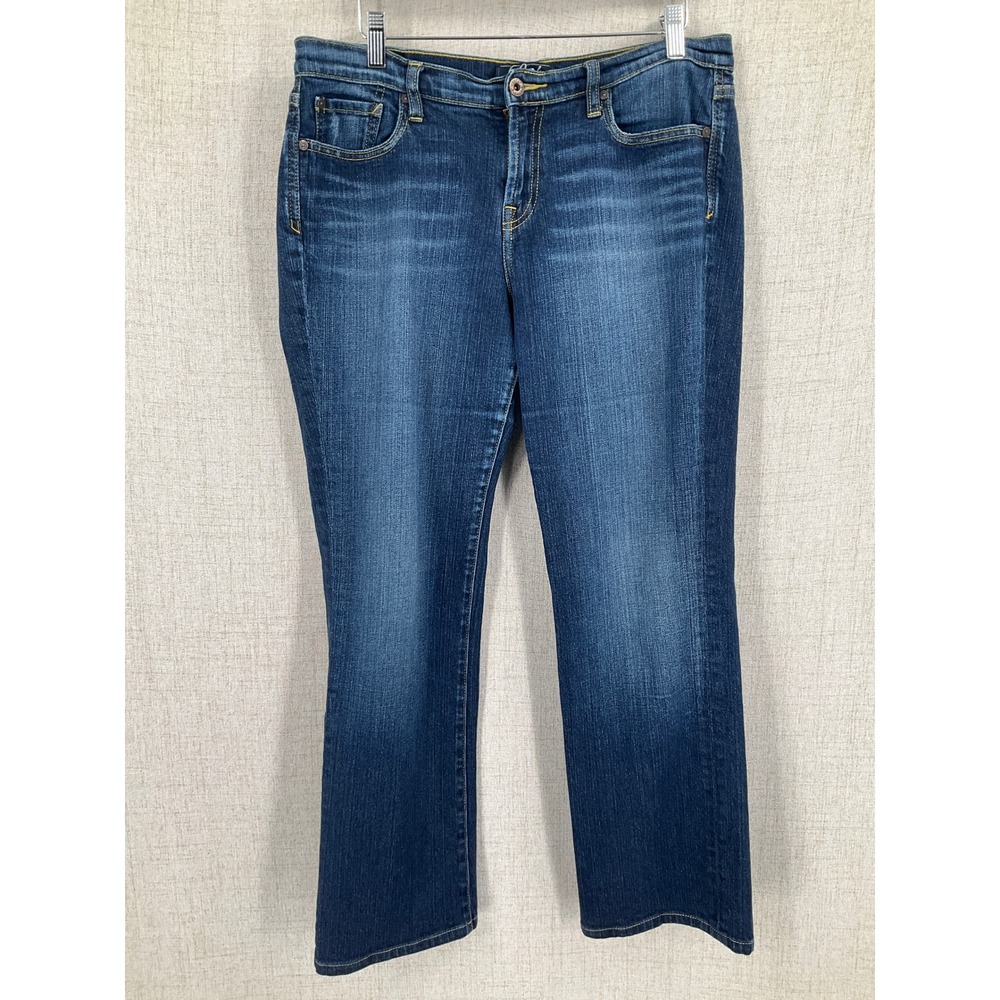 Lucky Brand Ashford Classic Rider Jeans Women 14 Blue Embroidered Boho Long